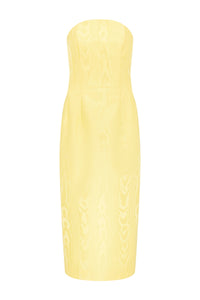 Hailee Dress In Lemon Moire Mikado