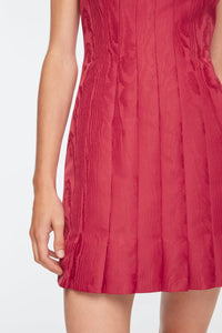 Sascha Dress In Red Moire Mikado