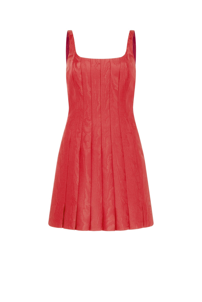 Sascha Dress In Red Moire Mikado