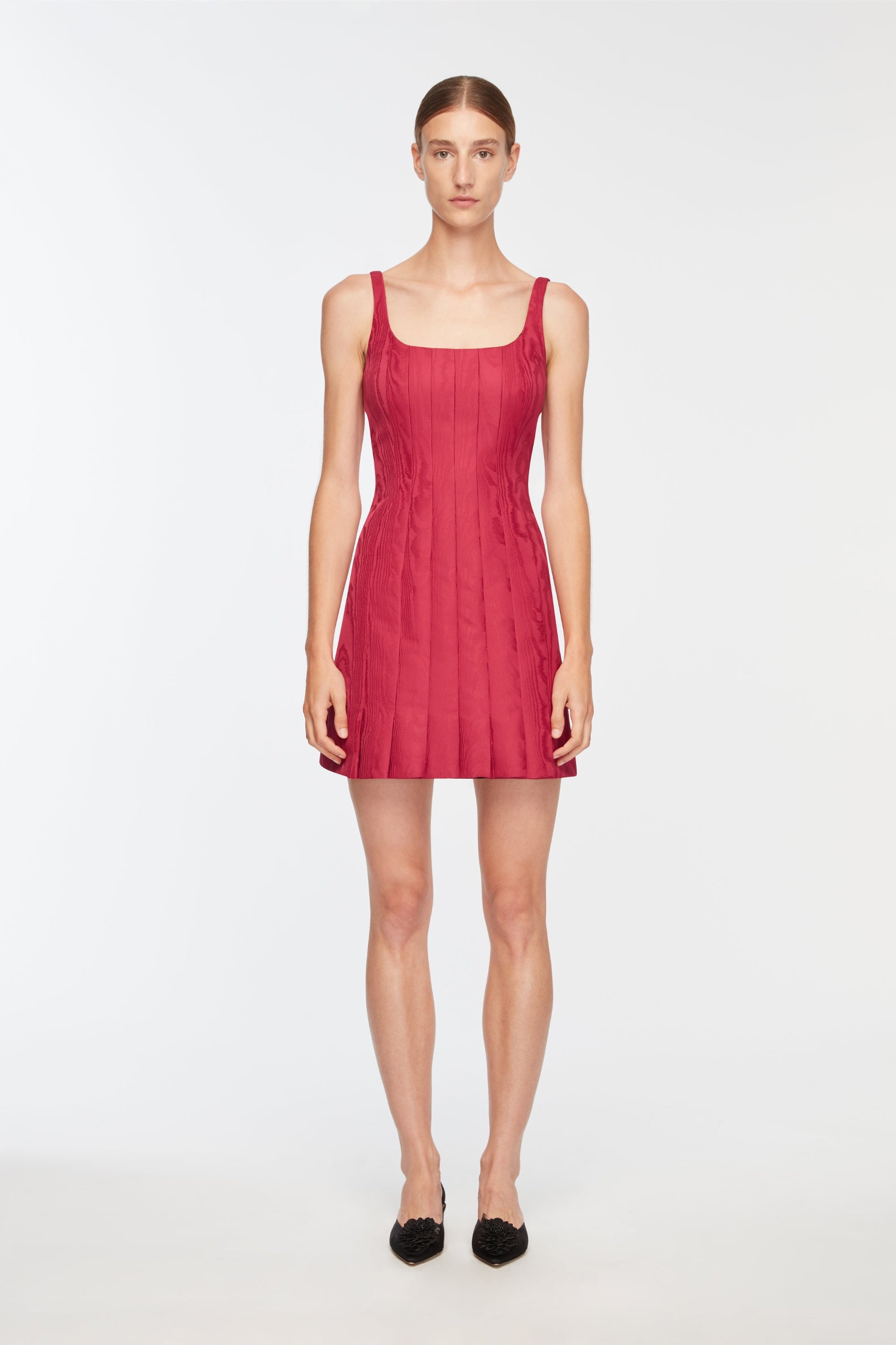 Sascha Dress In Red Moire Mikado