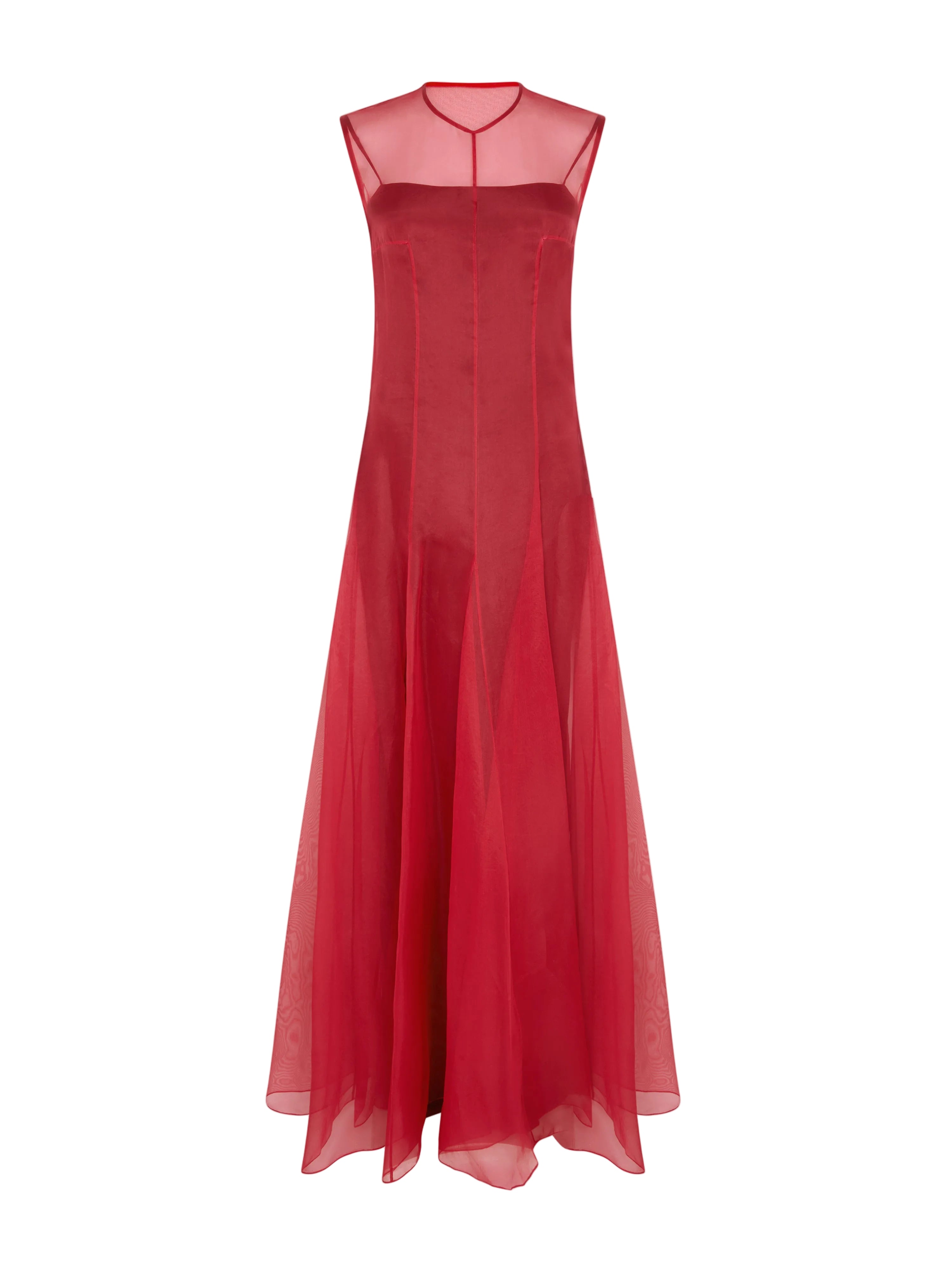Cassiopeia Dress In Red Silk Organza