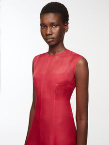 Cassiopeia Dress In Red Silk Organza