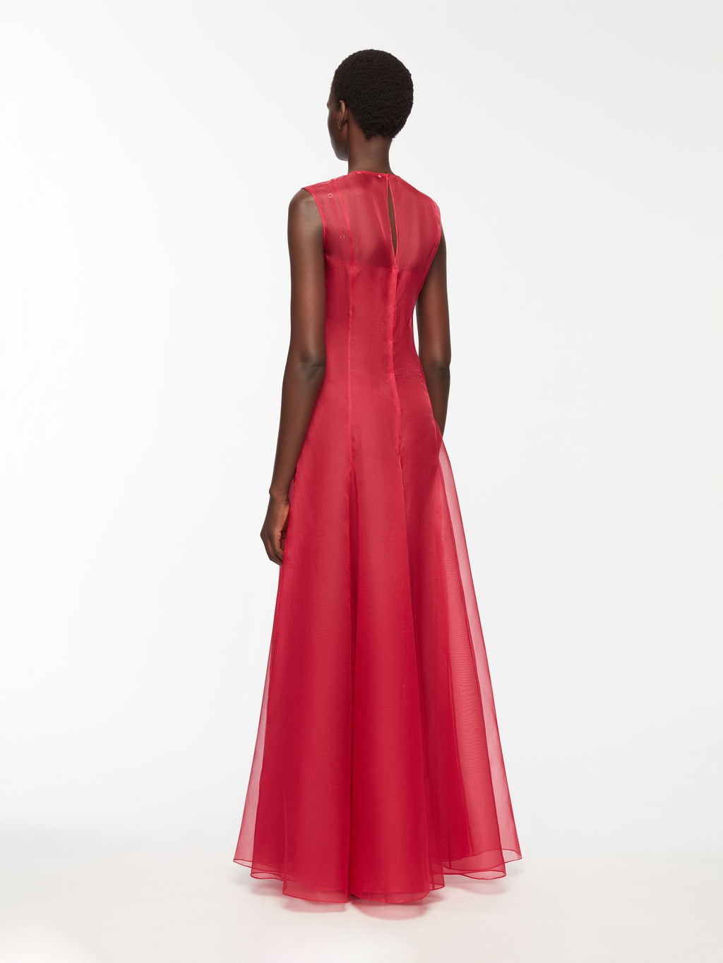 Cassiopeia Dress In Red Silk Organza