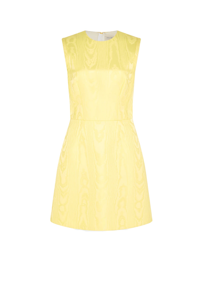 Neelam Dress In Lemon Moire Mikado