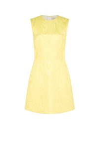 Neelam Dress In Lemon Moire Mikado