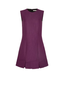 Petronella Dress In Plum Needle Punch Satin