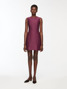 Petronella Dress In Plum Needle Punch Satin