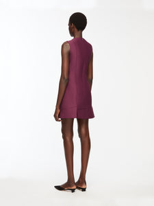 Petronella Dress In Plum Needle Punch Satin