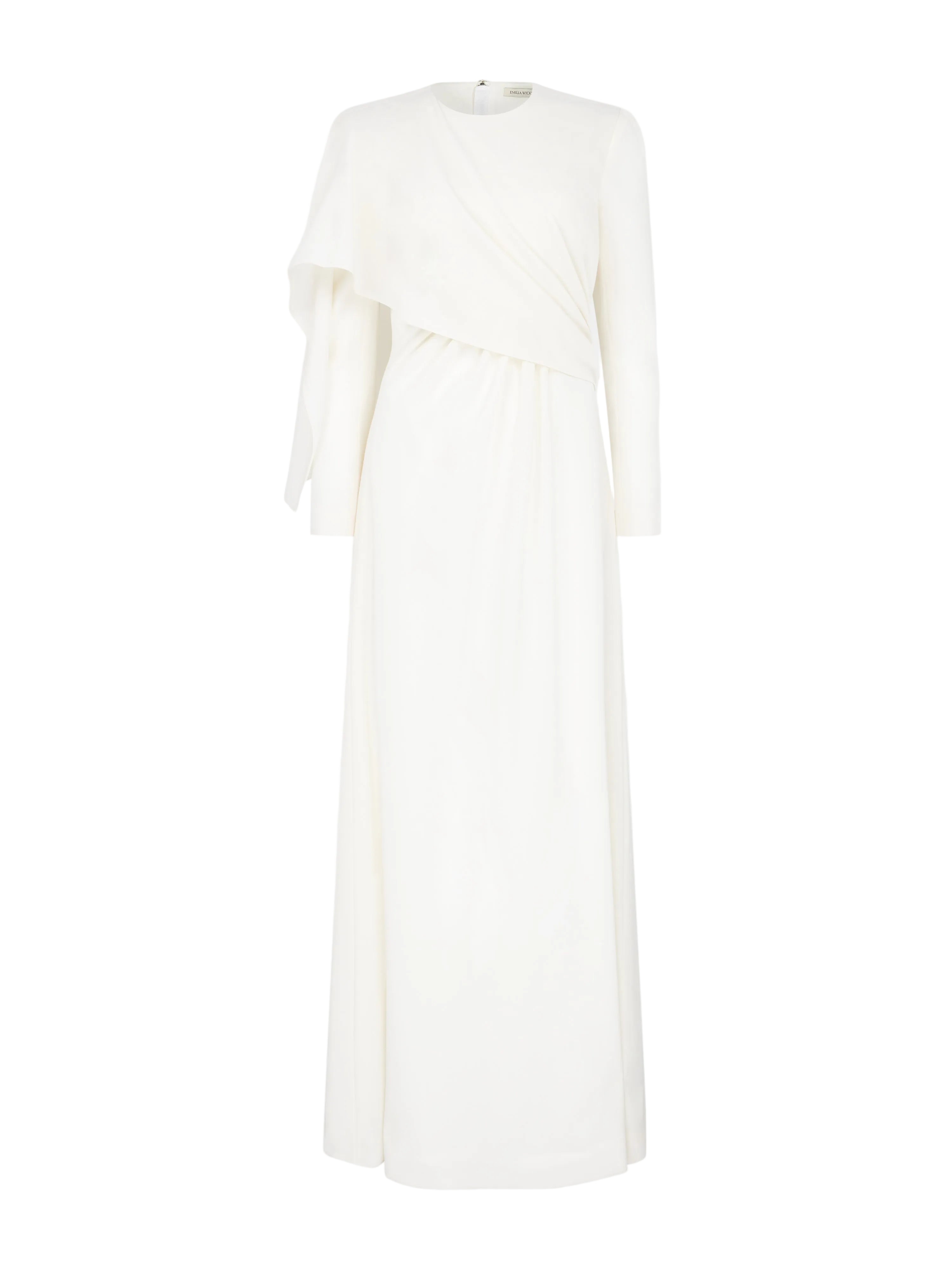Aleska Dress In Ivory Single Wool Crepe