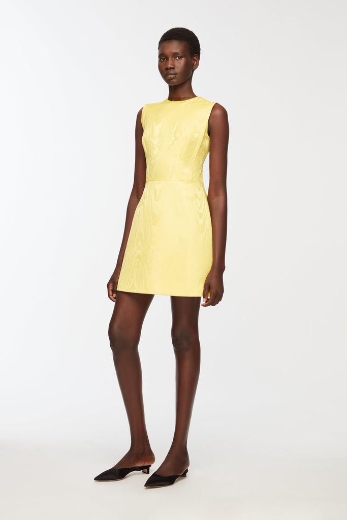 Neelam Dress In Lemon Moire Mikado
