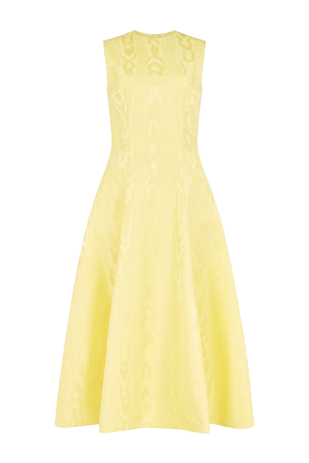 Mara Dress In Lemon Moire Mikado
