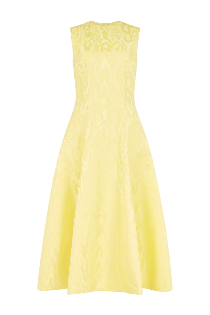 Mara Dress In Lemon Moire Mikado