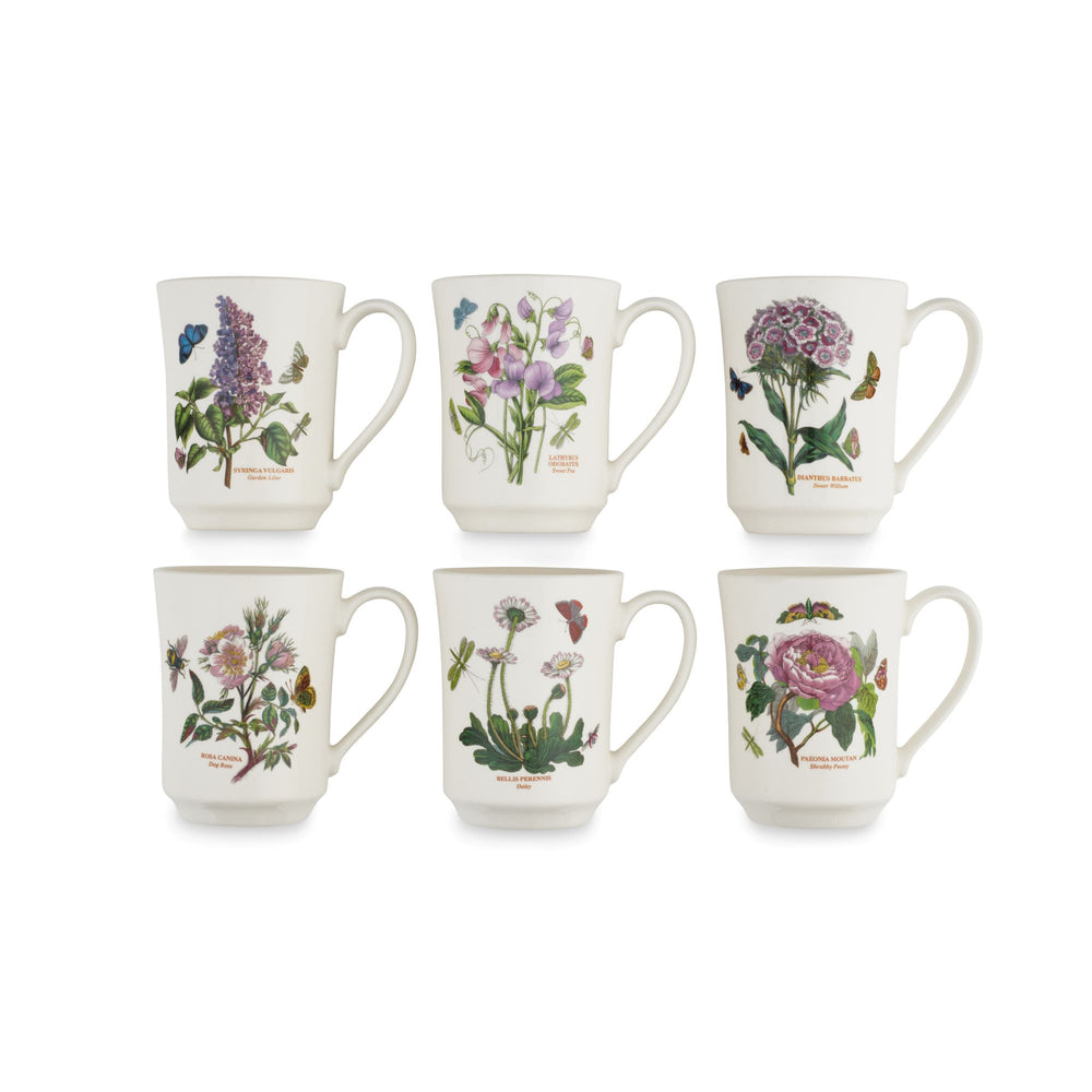 Botanic Garden Flared Tankard Mugs, Set of 6