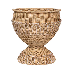 Provence Rattan Medium Urn in Whitewash