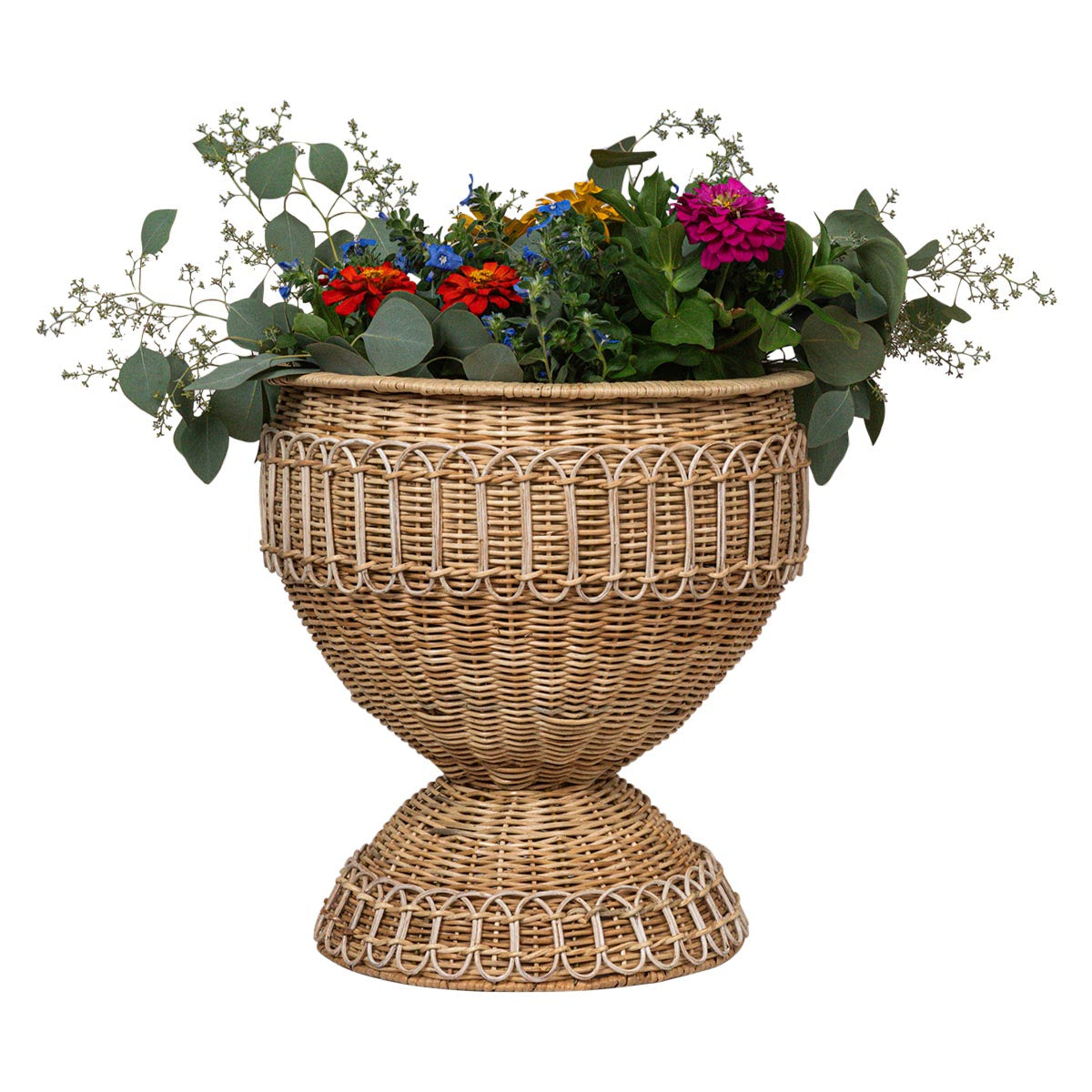 Provence Rattan Medium Urn in Whitewash