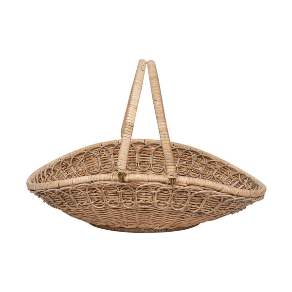 Garden Rattan Gathering Basket in Whitewash