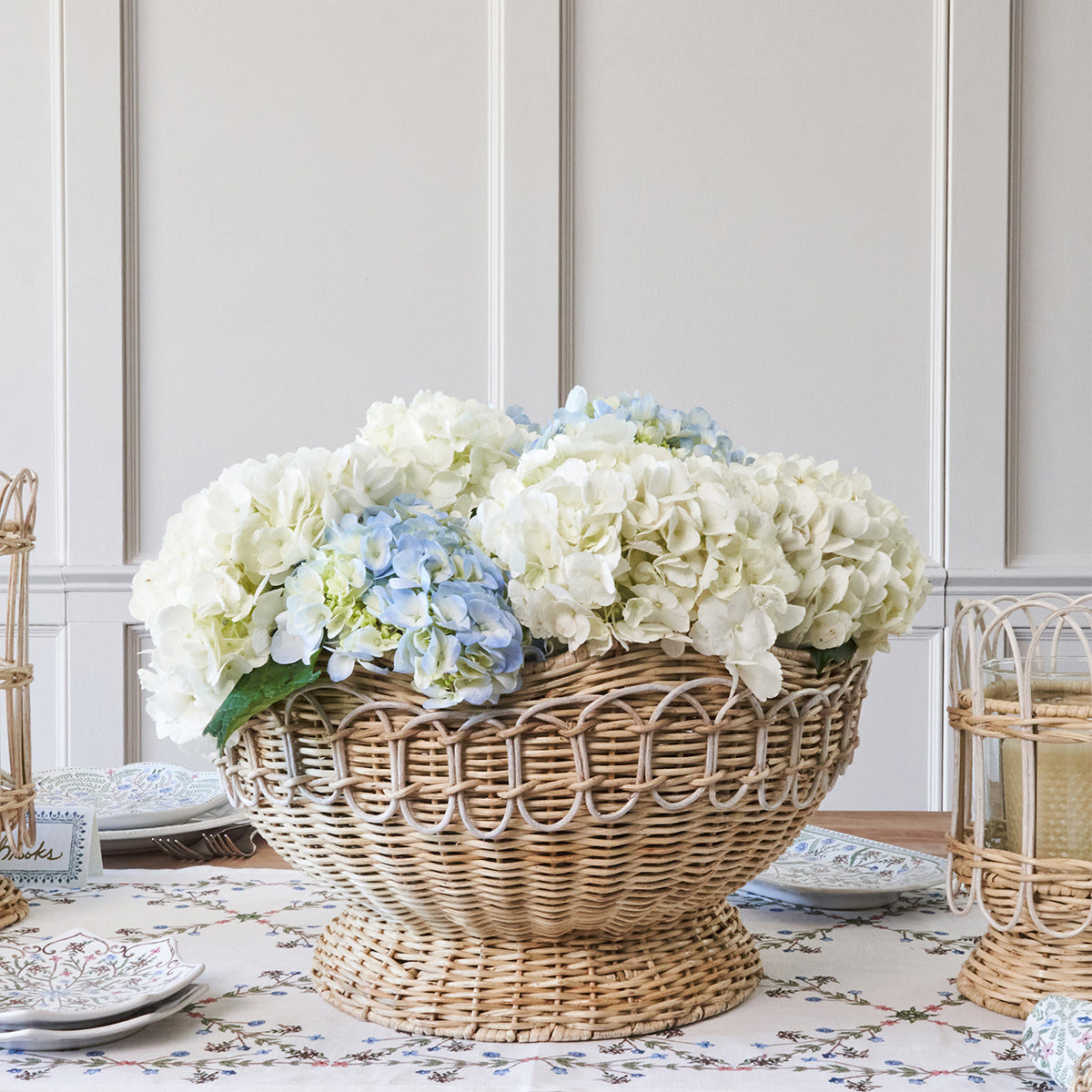 Provence Rattan 15" Bowl in Whitewash