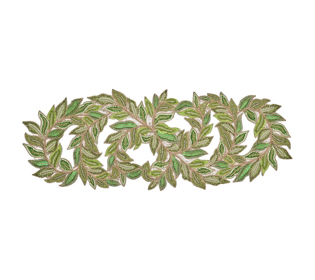 Kim Seybert, Inc.Trellis Runner in Green & GoldTable Runners