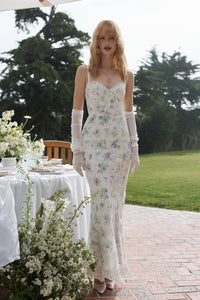 The Ruby Dress in Blue Watercolor Floral