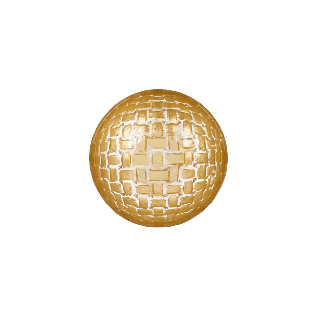 Rufolo Glass Basketweave Dipping Bowl in Gold