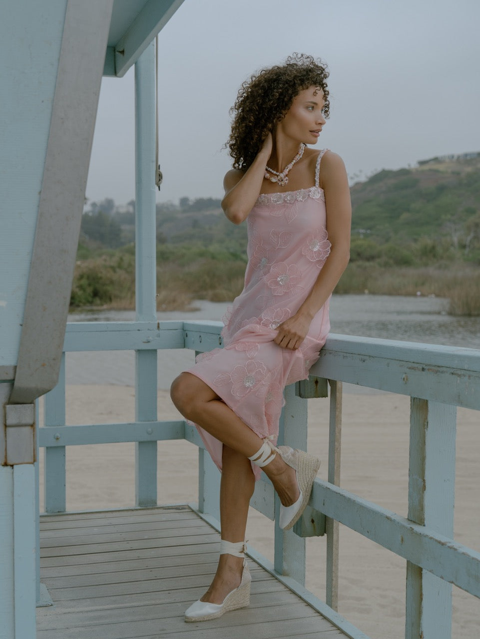 Gardenia Midi Dress in Pink