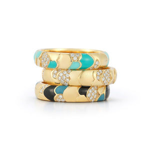 Aegean Ring in Enamel and Diamonds