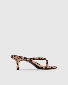 Tash 50 Mule in Cheetah Satin