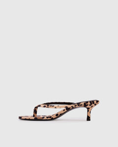 Tash 50 Mule in Cheetah Satin