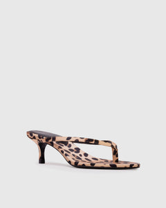 Tash 50 Mule in Cheetah Satin