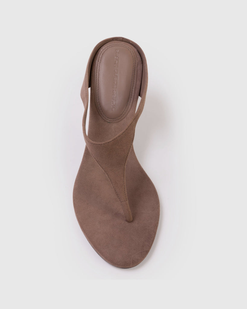 Laurel 65 Mule in Taupe Suede