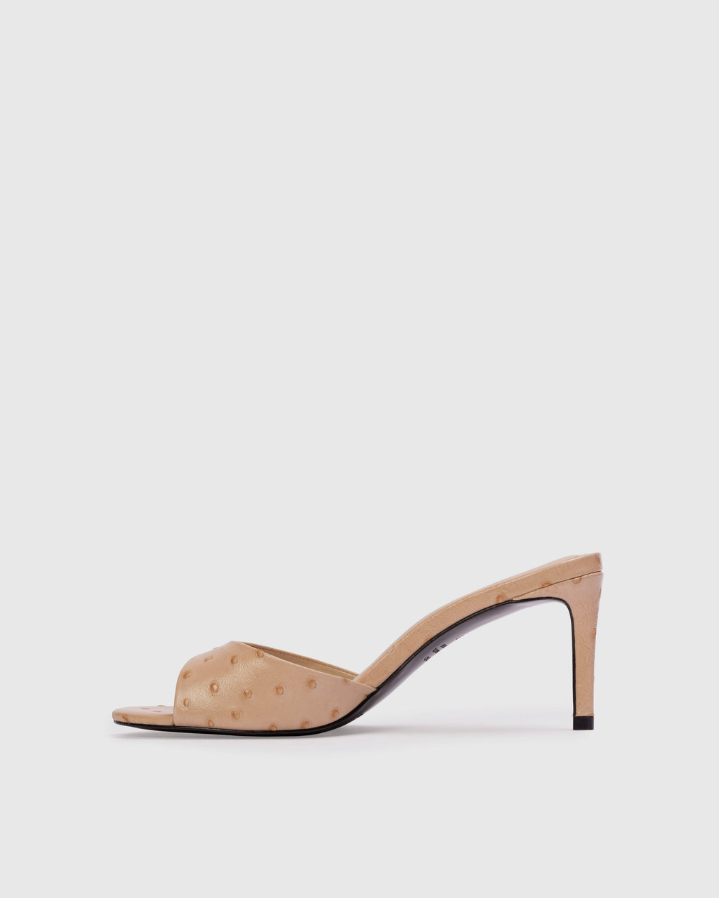 Freddie 65 Mule in Nude Ostrich Leather