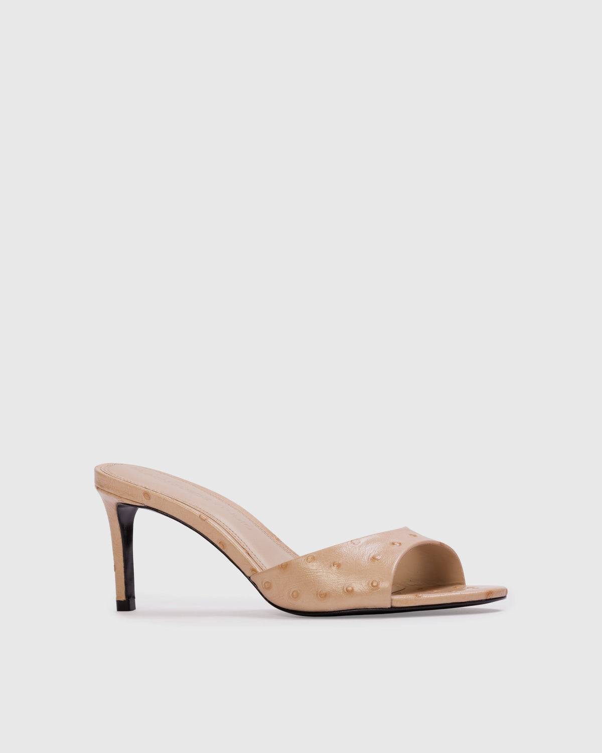Freddie 65 Mule in Nude Ostrich Leather