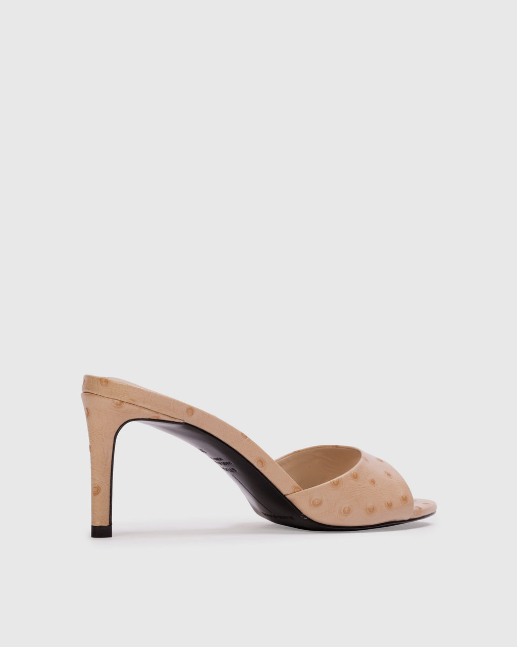 Freddie 65 Mule in Nude Ostrich Leather