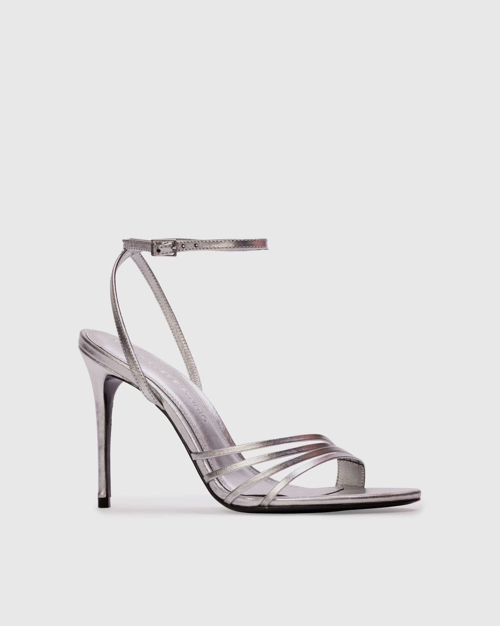 Ella 100 Sandal in Silver Metallic Leather