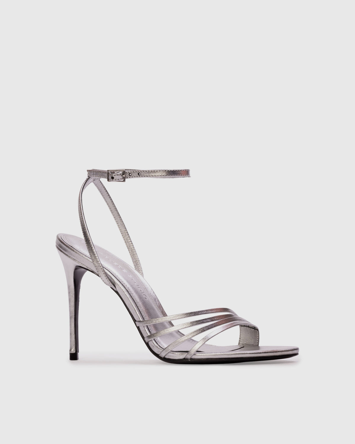 Ella 100 Sandal in Silver Metallic Leather