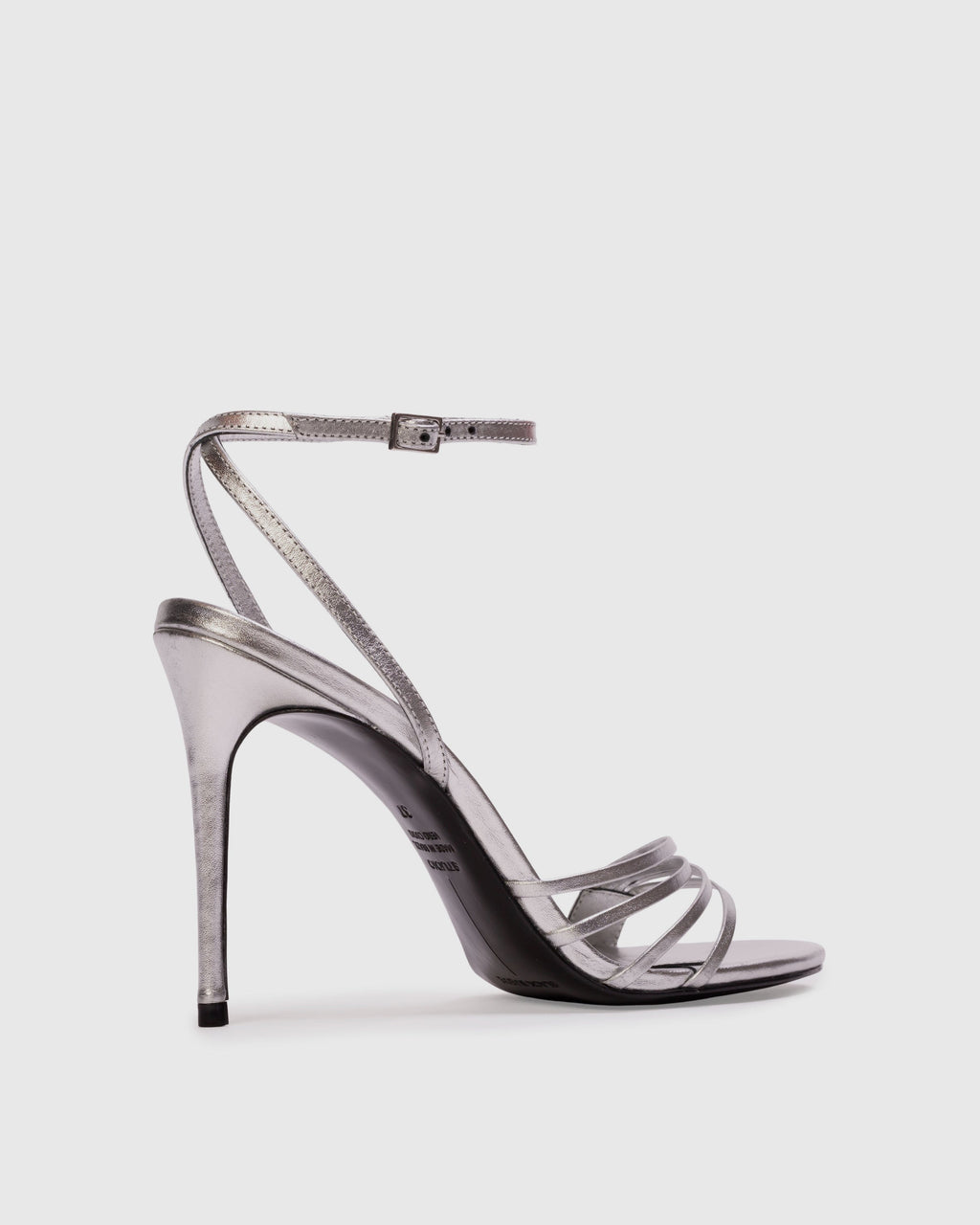 Ella 100 Sandal in Silver Metallic Leather