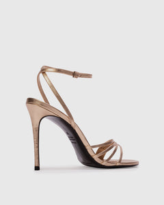 Ella 100 Sandal in Gold Metallic Leather