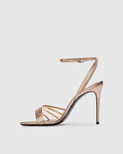 Ella 100 Sandal in Gold Metallic Leather