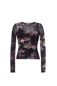 Rafa Top in Elysian Flora Black