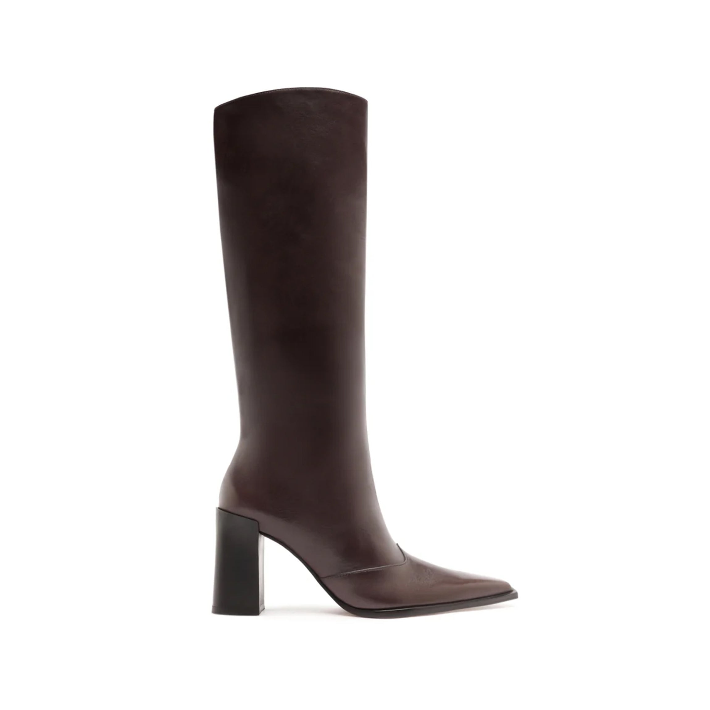 Raffaela Up Leather Boot in Dark Chocolate