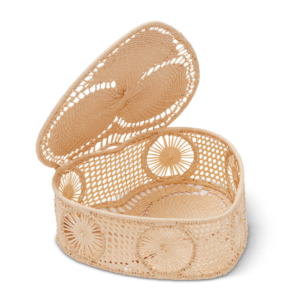 Raffia Heart Box with Lid
