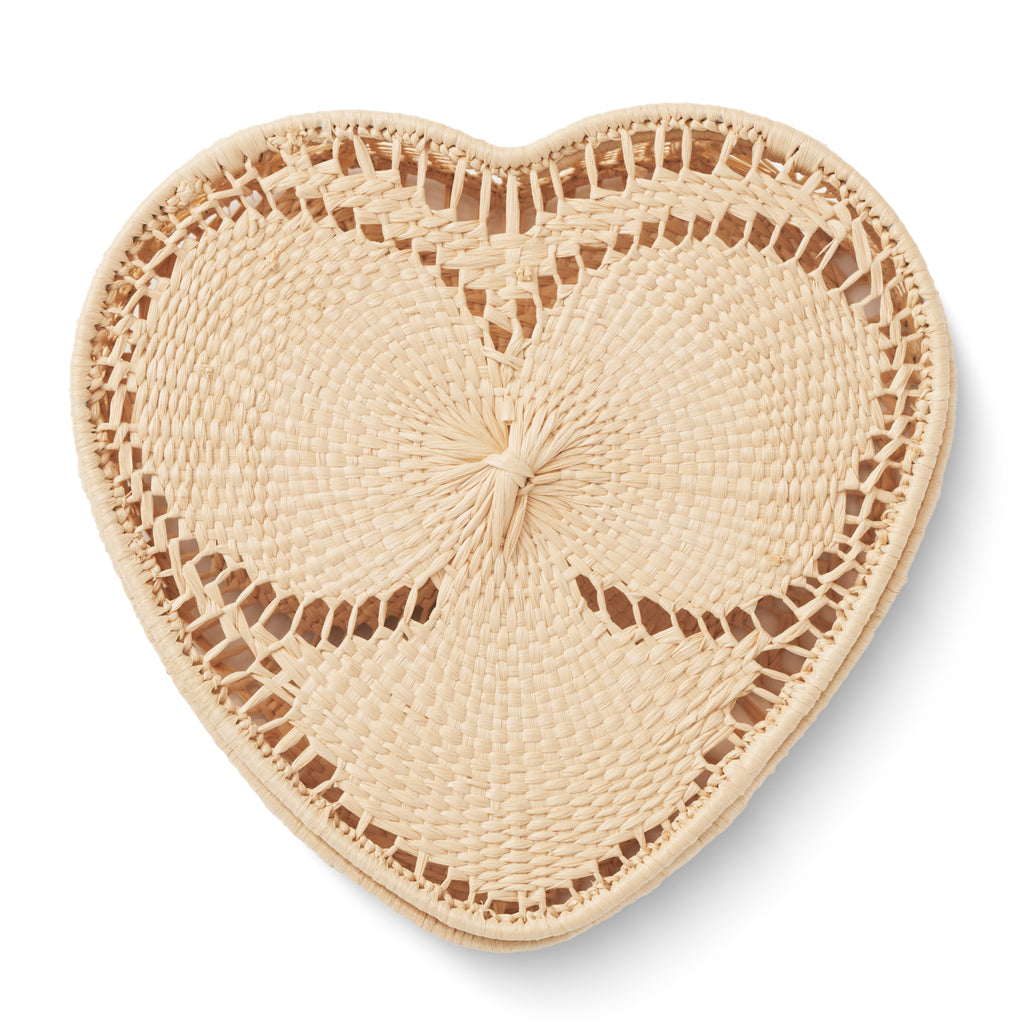 Raffia Heart Box with Lid