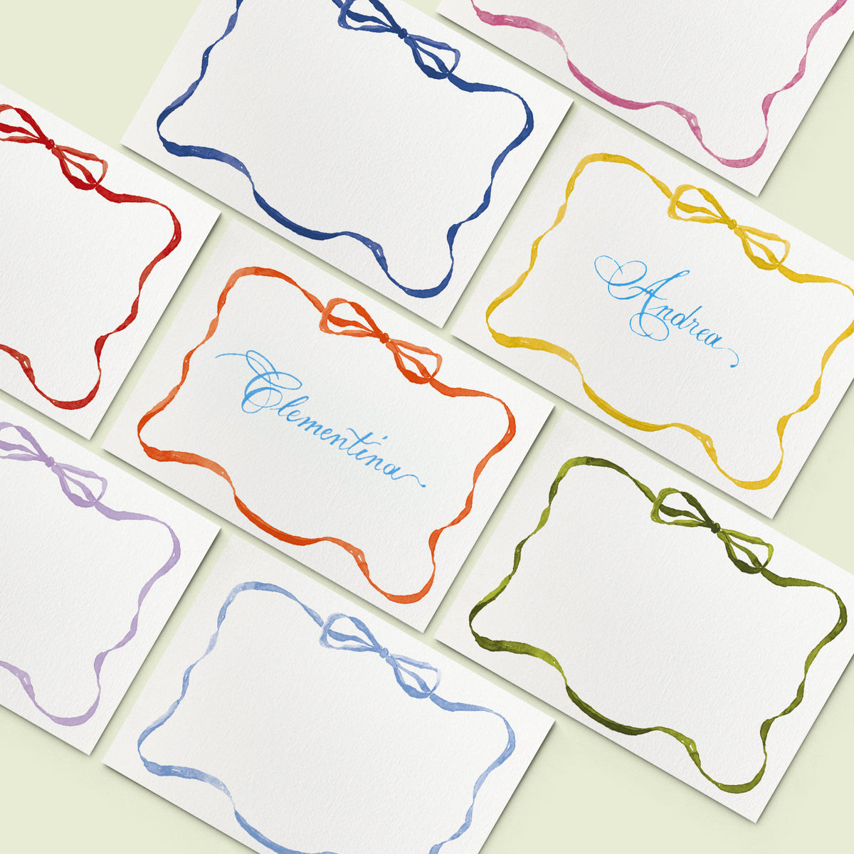 Rainbow Ribbon Place Cards, Set of 25