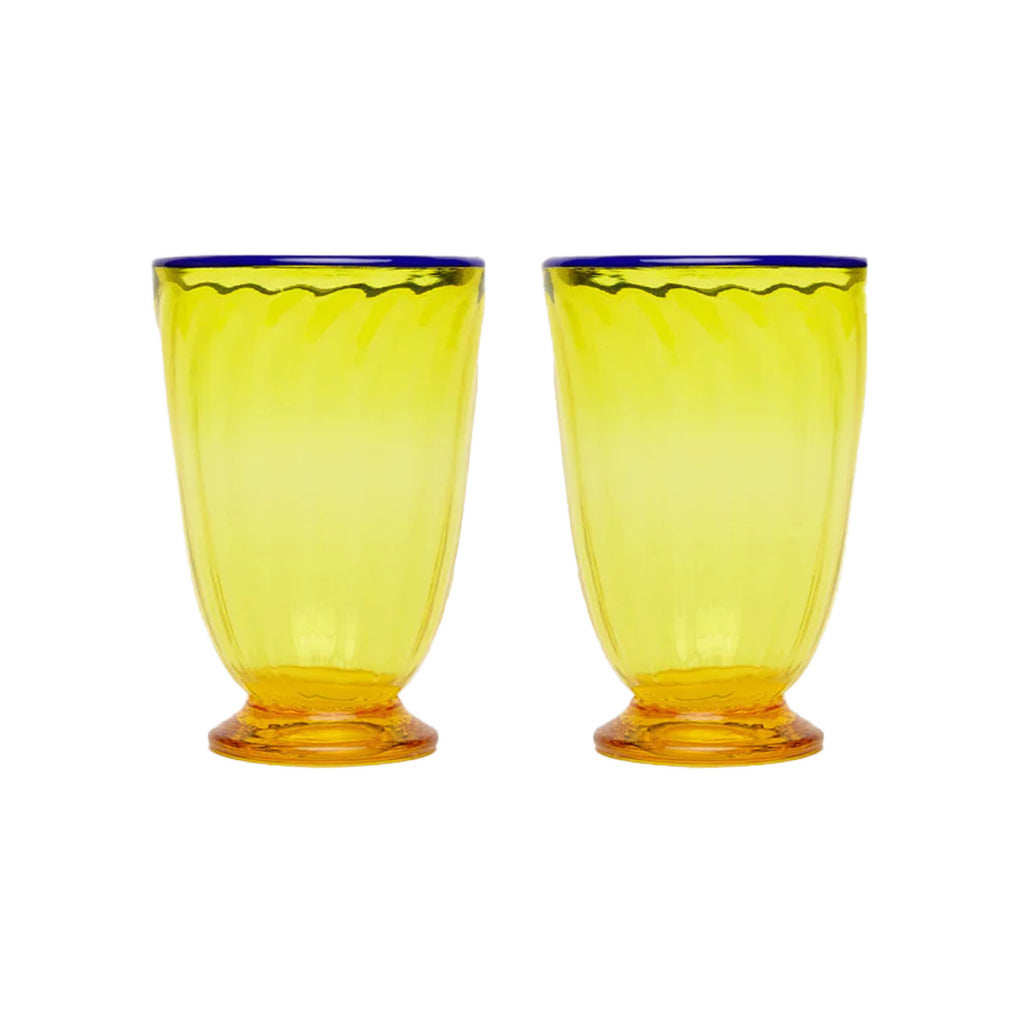 Rainbow Glasses in Yellow, Set of 2