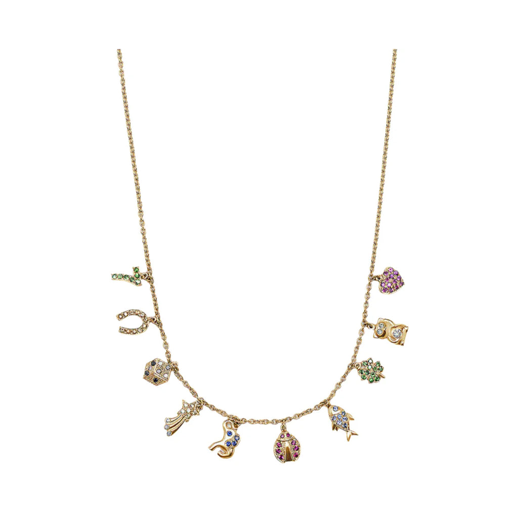 Rainbow Sapphire All The Luck Charm Necklace