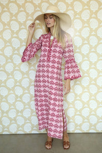 Raspberry Cockleshells Kaftan