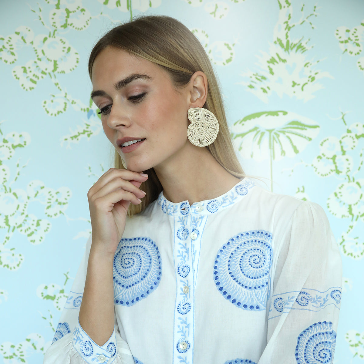 Rattan Nautilus Earring