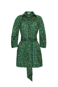 Raya Mini Dress in Bandana Green