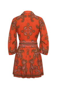 Raya Mini Dress in Sierra Paisley Orange