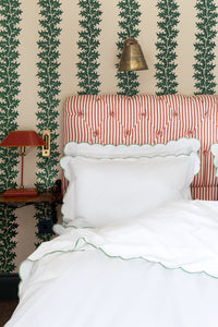 Rebecca Udall Annabelle Cotton Scalloped Bed Linen, Asparagus